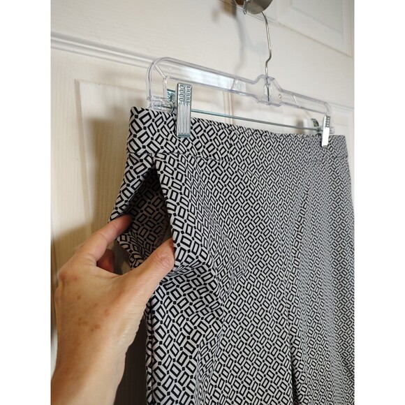 J.Jill Womens Size 10 Essential Slim  Ankle Pants White Black Pull On Pockets - Picture 2 of 7